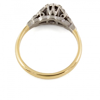 18ct gold & Platinum Diamond Ring size N